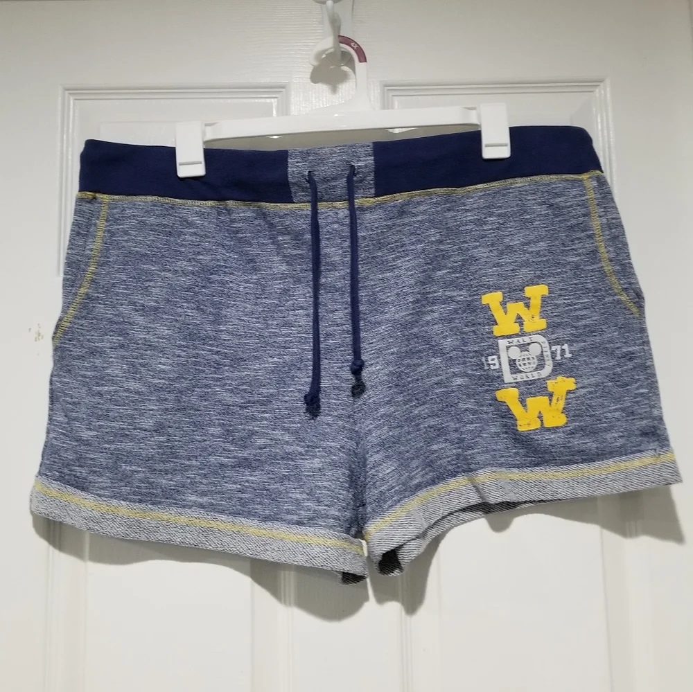 Disney WDW Mickey Navy Blue & Yellow Sleeveless Hooded Top & Shorts Matching Set